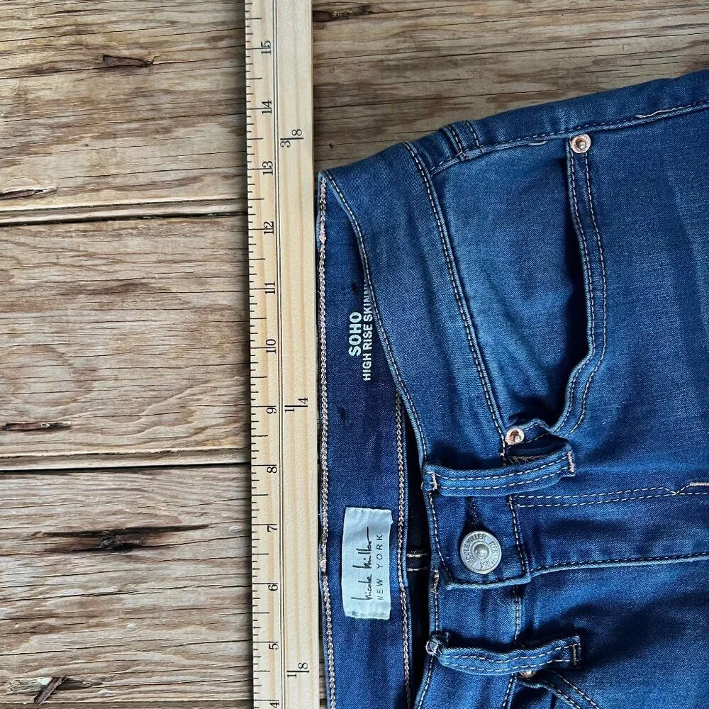 Nicole Miller Womens Blue Wash 5 Pocket Stretch SOHO High Rise Skinny Jeans Sz 4 - Picture 10 of 12